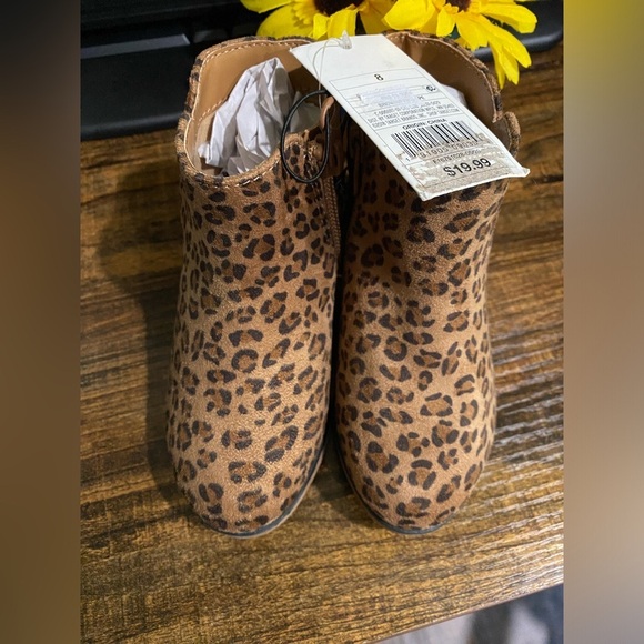 NWT Cat & Jack Penelope Ankle Bootie Boots Cheetah Leopard Brown Toddler - Picture 5 of 10